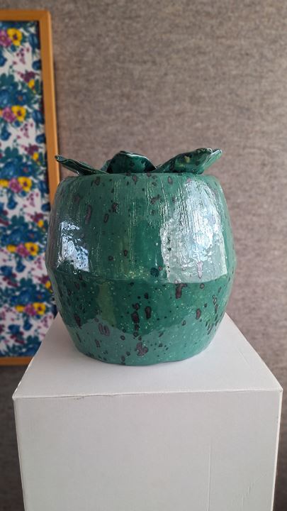 Grote afbeelding Groene vaas 'Bosbubbel'